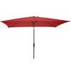 Alaterre Furniture 6 Piece Set, Okemo Table with 4 Chairs, 10-Foot Rectangular Umbrella Red ANOK01RE02S4